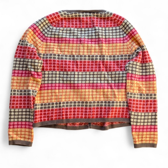 Talbots Mod Retro Print Cardigan Sweater | Cashmere Blend Vintage 90s Knit XL‎ - Picture 3 of 7